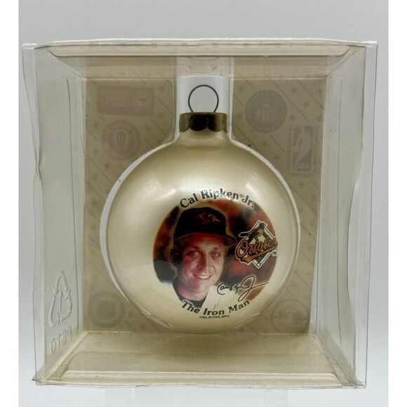 MLB Glass Christmas Ball Ornament Cal Ripken Jr‎ The Iron Man Orioles Topperscot - Picture 1 of 4